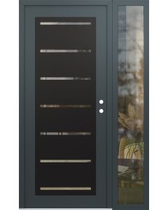 Diamond C11 48" x 80" anthracite/anthracite clear Glass Panel black LHI with Sidelite clear Glass