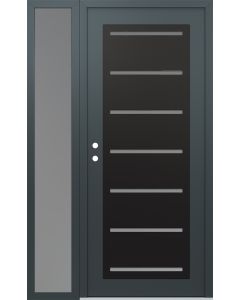 Diamond C11 50" x 80" anthracite/anthracite frosted Glass Panel black RHI with Sidelite frosted Glass