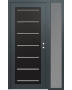Diamond C11 50" x 80" anthracite/anthracite frosted Glass Panel black LHI with Sidelite frosted Glass