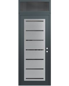 Diamond C11 36" x 96" anthracite/anthracite mirrored Glass Panel stainless steel LHI with Transom mirrored Glass