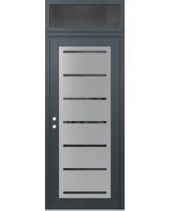 Diamond C11 36" x 96" anthracite/anthracite mirrored Glass Panel stainless steel RHI with Transom mirrored Glass
