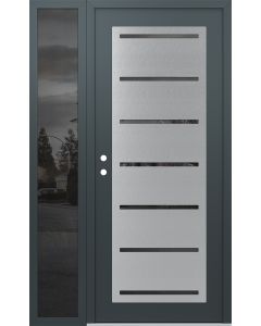 Diamond C11 52" x 80" anthracite/anthracite mirrored Glass Panel stainless steel RHI with Sidelite mirrored Glass