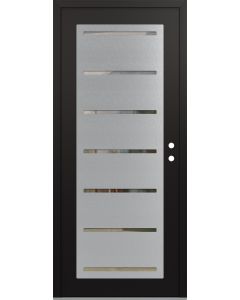 Diamond C11 36" x 80" black/black clear Glass Panel stainless steel LHI