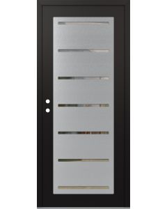 Diamond C11 36" x 80" black/black clear Glass Panel stainless steel RHI