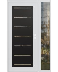 Diamond C11 50" x 80" white/white clear Glass Panel black LHI with Sidelite clear Glass