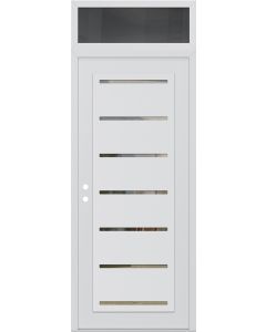 DIAMOND C11 36" X 96" WHITE/WHITE CLEAR GLASS PANEL WHITE RHI WITH TRANSOM MIRRORED GLASS