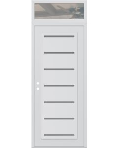 DIAMOND C11 36" X 96" WHITE/WHITE FROSTED GLASS PANEL WHITE RHI WITH TRANSOM CLEAR GLASS
