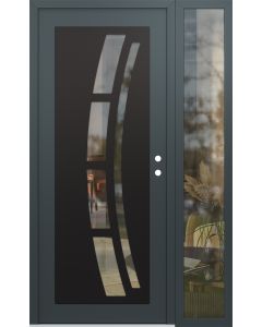 Diamond C12 48" x 80" anthracite/anthracite clear Glass Panel black LHI with Sidelite clear Glass