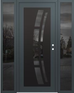 Diamond C12 68" x 80" anthracite/anthracite mirrored Glass Panel black LHI with 2 Sidelites mirrored Glass