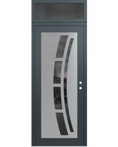 Diamond C12 36" x 96" anthracite/anthracite mirrored Glass Panel stainless steel LHI with Transom mirrored Glass