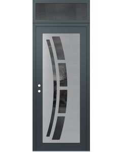 Diamond C12 36" x 96" anthracite/anthracite mirrored Glass Panel stainless steel RHI with Transom mirrored Glass