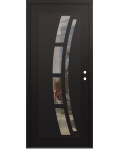 DIAMOND C12 36" X 96" BLACK/BLACK CLEAR GLASS PANEL BLACK LHI