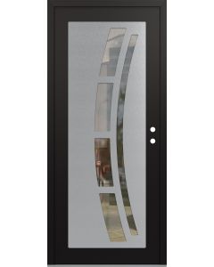 Diamond C12 36" x 80" black/black clear Glass Panel stainless steel LHI