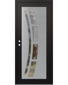 Diamond C12 36" x 80" black/black clear Glass Panel stainless steel RHI