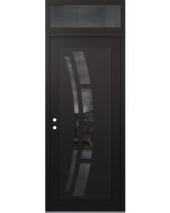 Diamond C12 36" x 96" black/black mirrored Glass Panel black RHI with Transom mirrored Glass