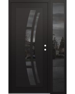 Diamond C12 50" x 80" black/black mirrored Glass Panel black LHI with Sidelite mirrored Glass