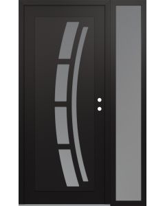Diamond C12 52" x 80" black/white frosted Glass Panel black LHI with Sidelite frosted Glass