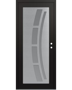 Diamond C12 36" x 80" black/white frosted Glass Panel stainless steel LHI