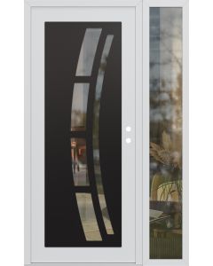 Diamond C12 50" x 80" white/white clear Glass Panel black LHI with Sidelite clear Glass
