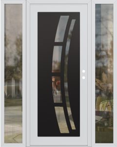 Diamond C12 68" x 80" white/white clear Glass Panel black LHI with 2 Sidelites clear Glass