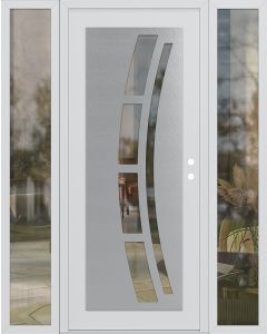 Diamond C12 68" x 80" white/white clear Glass Panel stainless steel LHI with 2 Sidelites clear Glass