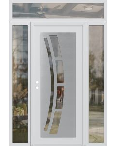 Diamond C12 68" x 96" white/white clear Glass Panel stainless steel RHI with 2 Sidelites and Transom clear Glass