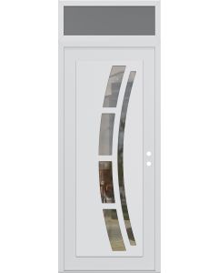 DIAMOND C12 36" X 96" WHITE/WHITE CLEAR GLASS PANEL WHITE LHI WITH TRANSOM FROSTED GLASS