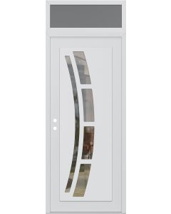 DIAMOND C12 36" X 96" WHITE/WHITE CLEAR GLASS PANEL WHITE RHI WITH TRANSOM FROSTED GLASS