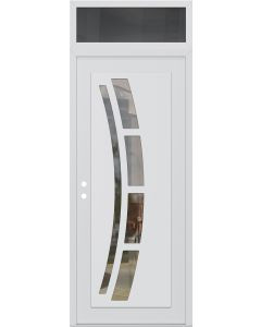 DIAMOND C12 36" X 96" WHITE/WHITE CLEAR GLASS PANEL WHITE RHI WITH TRANSOM MIRRORED GLASS