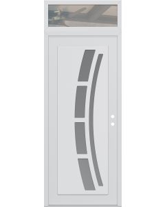 DIAMOND C12 36" X 96" WHITE/WHITE FROSTED GLASS PANEL WHITE LHI WITH TRANSOM CLEAR GLASS