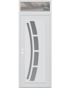 DIAMOND C12 36" X 96" WHITE/WHITE FROSTED GLASS PANEL WHITE RHI WITH TRANSOM CLEAR GLASS