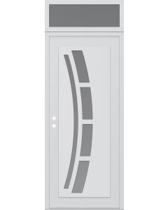 DIAMOND C12 36" X 96" WHITE/WHITE FROSTED GLASS PANEL WHITE RHI WITH TRANSOM FROSTED GLASS