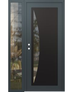 Diamond C13 48" x 80" anthracite/anthracite clear Glass Panel black RHI with Sidelite clear Glass