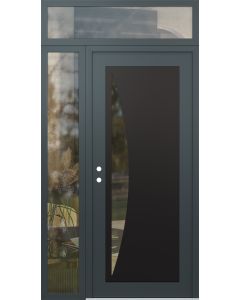 Diamond C13 52" x 96" anthracite/anthracite clear Glass Panel black RHI with Sidelite and Transom clear Glass