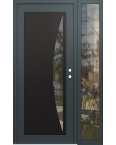 Diamond C13 48" x 80" anthracite/anthracite clear Glass Panel black LHI with Sidelite clear Glass