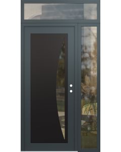 Diamond C13 48" x 96" anthracite/anthracite clear Glass Panel black LHI with Sidelite and Transom clear Glass