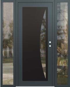 Diamond C13 68" x 80" anthracite/anthracite clear Glass Panel black LHI with 2 Sidelites clear Glass