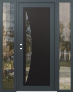 Diamond C13 68" x 80" anthracite/anthracite clear Glass Panel black RHI with 2 Sidelites clear Glass