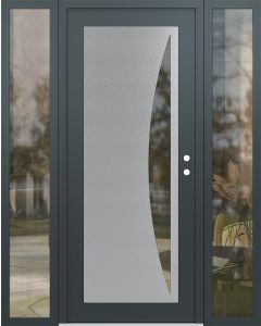 Diamond C13 68" x 80" anthracite/anthracite clear Glass Panel stainless steel LHI with 2 Sidelites clear Glass