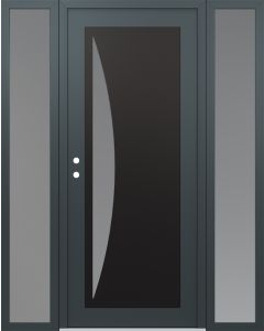 Diamond C13 68" x 80" anthracite/anthracite frosted Glass Panel black RHI with 2 Sidelites frosted Glass