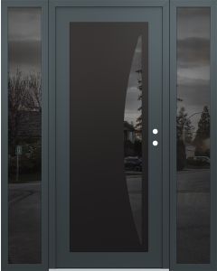 Diamond C13 68" x 80" anthracite/anthracite mirrored Glass Panel black LHI with 2 Sidelites mirrored Glass