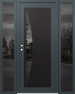 Diamond C13 68" x 80" anthracite/anthracite mirrored Glass Panel black RHI with 2 Sidelites mirrored Glass