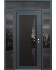 Diamond C13 64" x 96" anthracite/anthracite mirrored Glass Panel black LHI with 2 Sidelites and Transom mirrored Glass