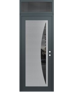 Diamond C13 36" x 96" anthracite/anthracite mirrored Glass Panel stainless steel LHI with Transom mirrored Glass