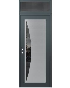 Diamond C13 36" x 96" anthracite/anthracite mirrored Glass Panel stainless steel RHI with Transom mirrored Glass