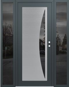 Diamond C13 68" x 80" anthracite/anthracite mirrored Glass Panel stainless steel LHI with 2 Sidelites mirrored Glass