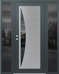 Diamond C13 68" x 80" anthracite/anthracite mirrored Glass Panel stainless steel RHI with 2 Sidelites mirrored Glass