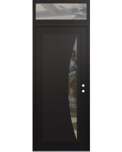 Diamond C13 36" x 96" black/black clear Glass Panel black LHI with Transom clear Glass