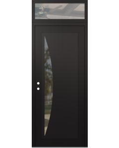Diamond C13 36" x 96" black/black clear Glass Panel black RHI with Transom clear Glass