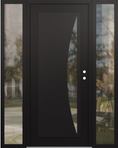 Diamond C13 60" x 80" black/black clear Glass Panel black LHI with 2 Sidelites clear Glass
